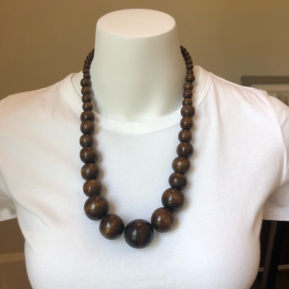 Wooden BOHO Ball Necklace - Picture 1 of 5